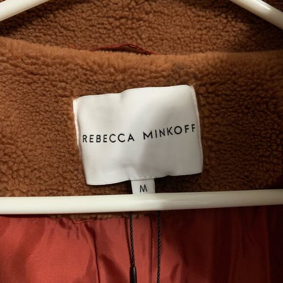 NWT Rebecca Minkoff soft teddy high neck puffer coat medium - Picture 8 of 11